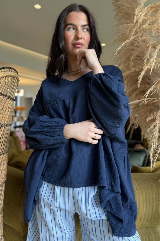 Suri Cushion Cotton Artist Smock Navy /15=